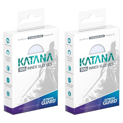 Ultimate Guard Katana Inner Sleeves Standardgröße Transparent (100) (Packung mit 2) von Ultimate Guard