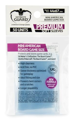 Ultimate Guard Premium Soft Sleeves für Brettspielkarten Mini American (50) von Ultimate Guard