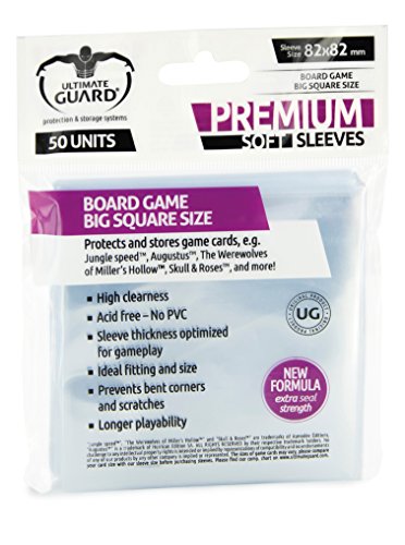 Ultimate Guard Premium Soft Sleeves für Brettspielkarten Quadratisch Groß (50) von Ultimate Guard