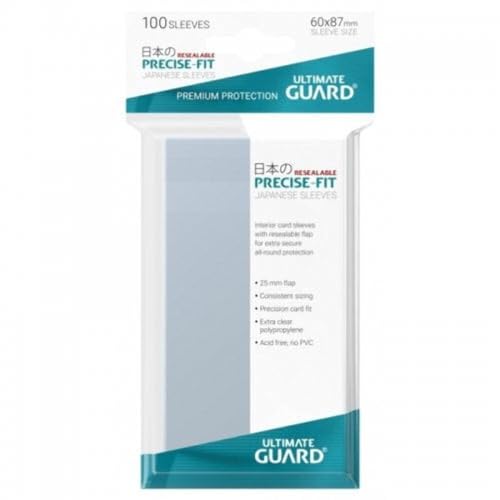 Ultimate Guard Precise-Fit Sleeves wiederverschließbar Japanische Größe Transparent (100) von Ultimate Guard