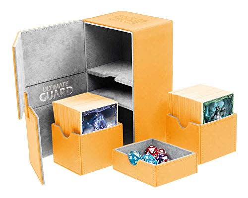 Ultimate Guard UGD010652 Nein Twin Flip'n'Tray Deck Case 160+ Standard Size Xenoskin Amber, Spiel, Kein Muster, Schwarz von Ultimate Guard