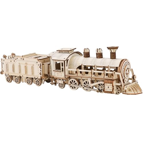 3D Puzzle Holz Dampflokomotive Dampfloks, Modellbau Holzpuzzle Erwachsene, Geburtstagsgeschenke und Heimdekoration von Ultino