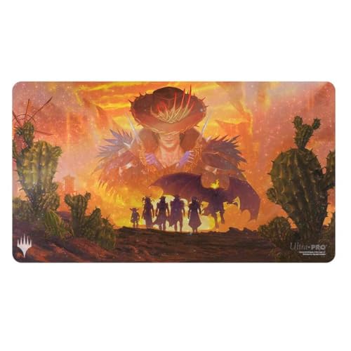 Ultra PRO - Outlaws of Thunder Junction AR Enhanced Holofoil Playmat Ft. Gang Silhouette for Magic: The Gathering, Limited Edition, einzigartige künstlerische Sammelkarte, Gaming, TCG Playmat Zubehör von Ultra Pro