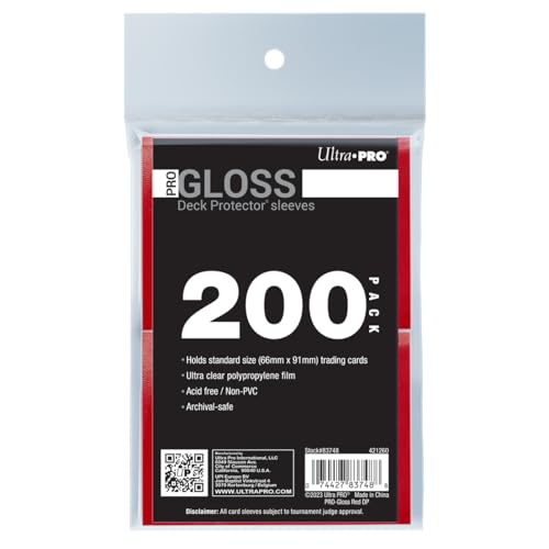 Ultra PRO - 200 ct rote PRO-Gloss Standard-Kartenhülle Deckschutz, schützen und lagern Sammlerstücke, Sport, MTG, D&D-Karten Ultra PRO - 200 ct rote PRO-Gloss Standard-Kartenhülle Deckschutz, schützen und lagern Sammlerstücke, Sport, MTG, D&D-Karten von Ultra Pro