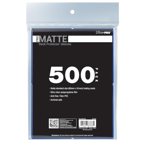 Ultra PRO Pro-Matte Standard-Kartenhülle, 500 Karat, schützt und speichert Sammelkarten, Sportkarten, MTG, D&D-Karten, Größe für Karten in Standardgröße, hohe Klarheit, matte Oberfläche von Ultra Pro