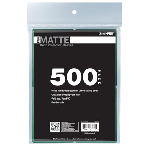 Ultra PRO Pro-Matte Standard-Kartenhülle, 500 Karat, schützt und speichert Sammelkarten, Sportkarten, MTG, D&D-Karten, Größe für Karten in Standardgröße, hohe Klarheit, matte Oberfläche von Ultra Pro