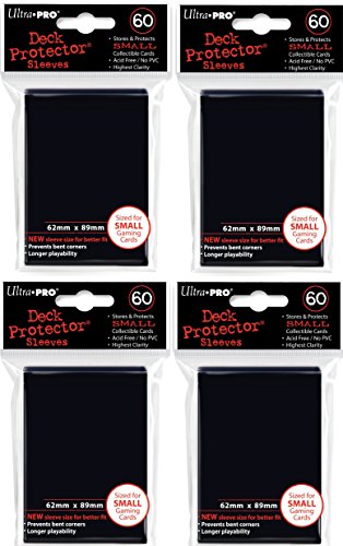 Ultra Pro 4x - Deck Protector - Small Sleeves - Black - Schwarz (4x 60 Sleeves) - Japanische Größe von Ultra Pro