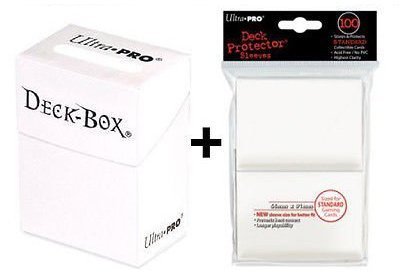 Ultra Pro Deck Box + 100 Protector Sleeves - Weiss - White - Magic: The Gathering - Standard von AMIGO