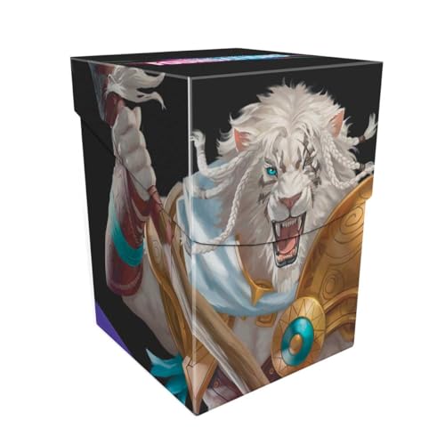 Ultra Pro - Foundations Ajani 100+ Deck Box Light for Magic The Gathering, MTG-Aufbewahrungsbehälter, Deckschutz, Karten-Organizer, Sammelkartenaufbewahrung, Ajani Magic Artwork, starres Polypropylen von Ultra Pro