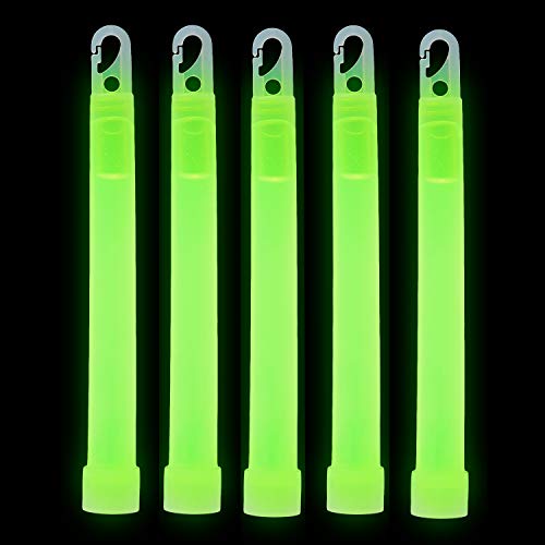 Ultra Packung 5 Grün 6" Jumbo Leuchtstäbchen Power Knicklichter Glow in the Dark Farbe Leuchtstäbe Knicklichter Angeln Festival Zubehör Party Favors Leuchtstäbe Kinder Große Knicklichter von UltraByEasyPeasyStore