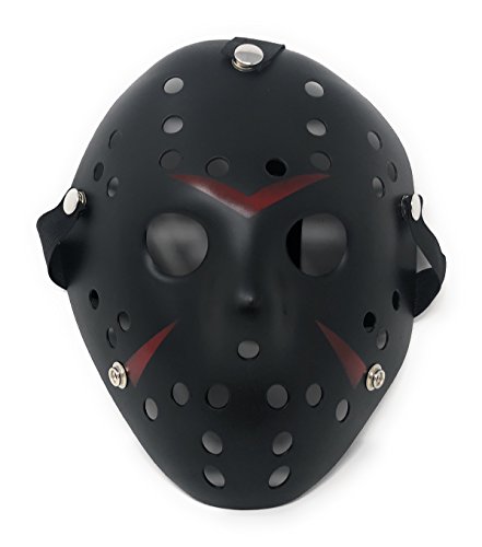 Ultra Schwarze Erwachsenenmaske Halloween-Killermaske Hockeymaske Festival Hackermasken Kostümkostüm vS Cosplay Horror Herren Damen Halloween Gruselige Gesichtsmaske Erwachsenenmasken Kindermasken von UltraByEasyPeasyStore