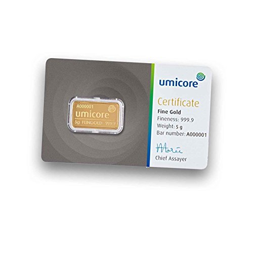 Umicore 5g Gramm Goldbarren 999.9 von Umicore