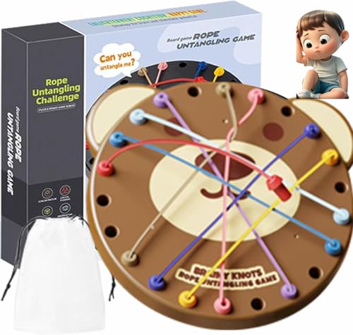 Brainy Knots Rope Untangling Tisch Strategie Brettspiel, Buntes Gedrehtes Seil Sortier Puzzlespiel, Rope Untangling Game, Brainy Knots Rope Untangling Table Strategy (Stil 2) von Umikk