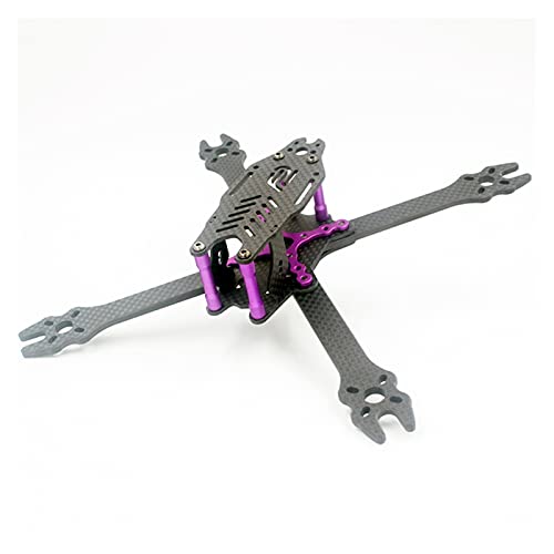 Uminino Drohnenrahmen-Kit, Carbon Rahmen Kit RC Drone FPV Racing Quadcopter Freestyle True X 5040 5045 5145 Propeller F3 F4 40A(Size:Purple Frame kit) von Uminino