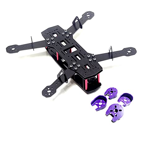 Uminino Drohnenrahmen-Kit, Quad Frame Pure Carbon Drone, for Mini, 250 FPV UAV Airframe Glasfaser Quadcopter Kit Stromverteilungsplatine Pdb QAV250(Size:Glass Fiber) von Uminino