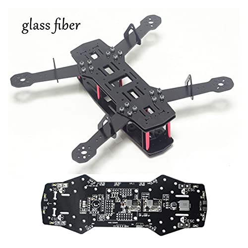 Uminino Drohnenrahmen-Kit, Quad Frame Pure Carbon Drone, for Mini, 250 FPV UAV Airframe Glasfaser Quadcopter Kit Stromverteilungsplatine Pdb QAV250(Size:Glass Fiber with PDB) von Uminino