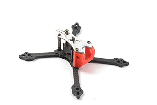 Uminino Drohnenrahmen-Kit, Ratel-X140 3 Zoll Runcam Nano2 Caddx EOS2 140 mm Radstand 4 mm Arm Kohlefaser FPV Racing Rahmen Kit(Size:Red) von Uminino