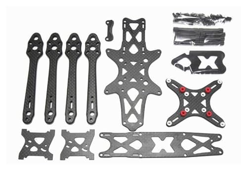 Uminino Drohnenrahmen-Kit, Voreingestellte Stoßdämpfung Carbon-Faser-Rahmen-Kit 5,5 mm Arm Rc Drone Ersatzteile DIY(Size:Rack Set) von Uminino