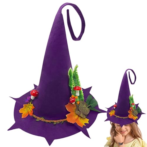 Umiocns Halloween Hexenhut - Wollfilzhut Halloween Hexenkostüm | Halloween Damen Schwarzer Hexenhut für Fasching, Festivals, Halloween von Umiocns