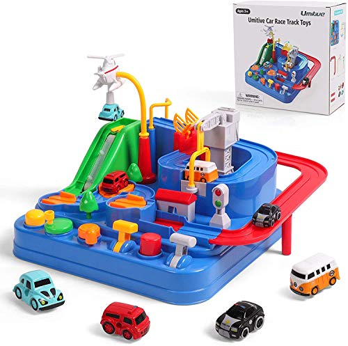 Umitive Auto Spielzeug, Track Cars Spielzeug, Auto-Abenteuerspielzeug, Stadt Rettung Maschinenbau Fahrzeuge Spielzeug Set, Montessori Lernspielzeug für Kinder ab 3 4 5 6 7 8 Jahre (small) von Umitive