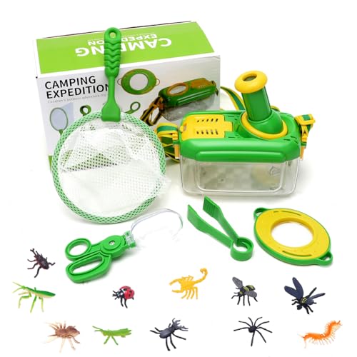 Umllpet Forscherset für Kinder, Entdecker Set für Kinder ab 5 mit Insekten Beobachtungsbox, Lupenglas für Kinder, Outdoor Entdeckerspielzeug Geschenk für Kinder Camping, Natur Erforschen von Umllpet