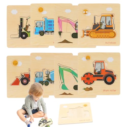 Umllpet Kinder Steckpuzzle Holz, Steckpuzzle Bauernhof für Kinder Holzpuzzle, Steckpuzzle Waldtiere aus Holz ab 1 2 3 Jahre, Lernspielzeug Pädagogisches Spielzeug Geschenke für Jungen und Mädchen von Umllpet