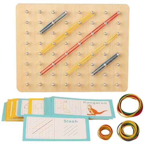 Umllpet Montessori Spielzeug,Holz Geoboard-Set Geometriebrett Montessori Geobrett Lernspielzeug Holzspielzeug ab 3-6 Jahre feinmotorik Motorikspielzeug für Kinder Weihnachten Geschenk Jungen Mädchen von Umllpet