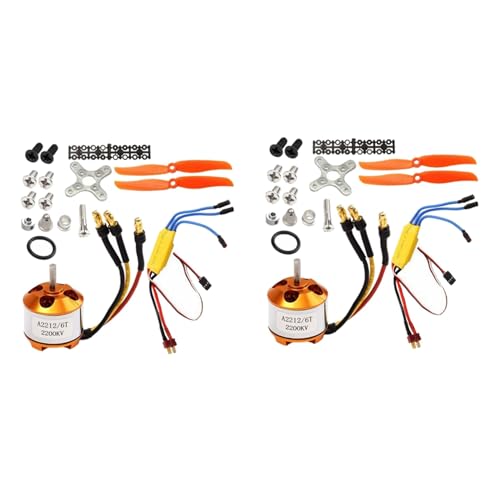 Umsoxhy 2X 2212 2200KV Motor + 30A ESC + 6035 Propeller + Propellerschutz Elektromotor-Kit für RC-Flugzeugmotor von Umsoxhy