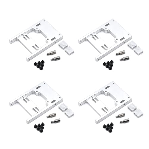 Umsoxhy 4X 1/16 RC Auto Metall Lenk Servo Lager Upgrade Feste Halterung für B1 B14 B16 B24 C24 C14 RC Auto Silber von Umsoxhy