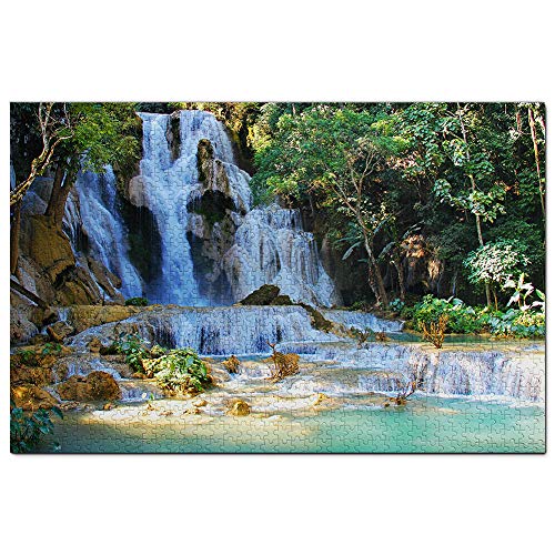 Laos Wasserfall Luang Prabang Laos Puzzle 1000 Teile Spiel Kunstwerk Reise Souvenir Holz von Umsufa