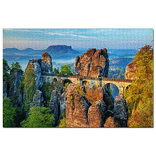 Schweiz Bastei Brücke sächsisch Puzzle 1000 Teile Holzpuzzle Erwachsene Spielgrafik Reise Souvenir Holz von Umsufa