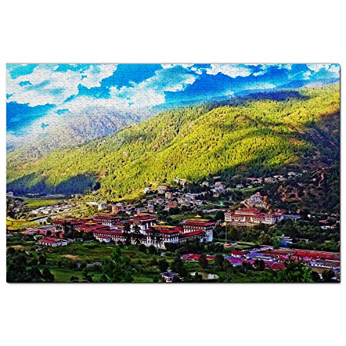 Tashichho Dzong Thimphu Bhutan Puzzle 1000 Teile Holzpuzzle Erwachsene Spielgrafik Reise Souvenir Holz von Umsufa