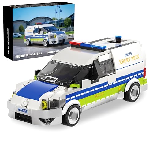 European Police Van Bausteine Bausatz, 430 Teile Police Car Modell Bausatz, Klassiker Auto Polizeiauto Bauspielzeug Set, Ideas Geschenk für Erwachsene und Kinder (66030) von Unativer