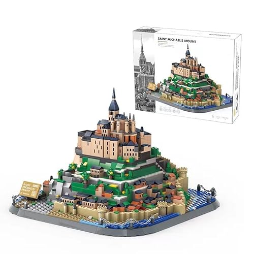 French Mont Saint Michel Castle Baustein Set, 1392 Teile Weltberühmtes Architektur Modell Spielzeug, MOC Architektur Modellspielzeug, Creative Geschenk für Erwachsene und Kinder, Home Decor von Unativer