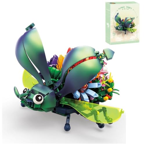 Insekt Blumen Seri Bausteine Set, 701 Teile Beetle mit Blumen Bausatz, MOC Kreatives Bausteine, DIY Insektensammlung Kreatives Deko Tiere Spielzeug, Kreative Geschenke für Kinder und Erwachsene von Unativer