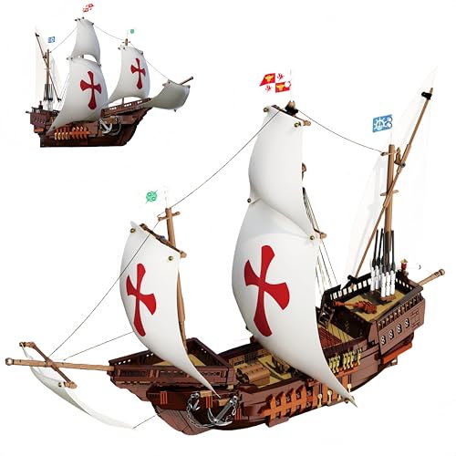 Kolumbus-Reiseschiff Piratenschiff Bausteine Bausatz, Santa Maria Schiffs Modell Spielzeug, Sammelbares Kriegsschiff-Bauset, Kreatives Geschenk für Erwachsene und Kinder ab 6 Jahren Kolumbus-Reiseschiff Piratenschiff Bausteine Bausatz, Santa Maria Schiffs Modell Spielzeug, Sammelbares Kriegsschiff-Bauset, Kreatives Geschenk für Erwachsene und Kinder ab 6 Jahren von Unativer