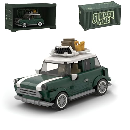 Retro Auto Klemmbausteine Set, 356 Teile Mini Campervan Model Mit Schaukasten, Kreativen Container Auto Modell Spielzeug, Sammlerstücke Geschenke für Erwachsene und Kinder (PB8804) von Unativer