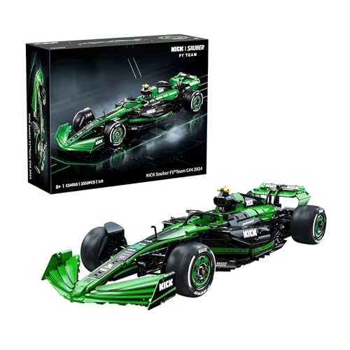 Technik F1 Auto für Kick Sauber F1 Team C44 Rennwagen, 2553 Teile 1:8 Groß F1 Auto Modellbausatz, MOC F1 Rennenauto Spielzeug Bausatz, Kompatibel mit Großen Marken Technik F1 C44 Auto von Unativer