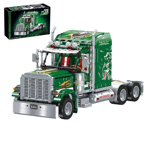 Technik LKW Bausteine Bausatz, 2105 Teil Großes LKW Bausteine für Peterbilt 389, Truck Modell Bausatz, MOC LKW Bausatz, Sammlerstücke Geschenke für Erwachsene und Kinder (Originalverpackung) (9069) von Unativer