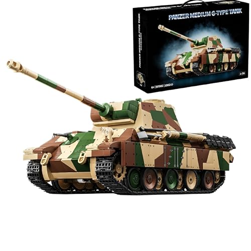 Technik Militär Panzer Bausteine Modell, 1962 Teile Groß Leopard G Tank Modell Spielzeug, WW2 Armee Klemmbausteine Tank Modellbausatz, Geschenk für Kinder Erwachsene, Kompatibel mit Großen Marken von Unativer