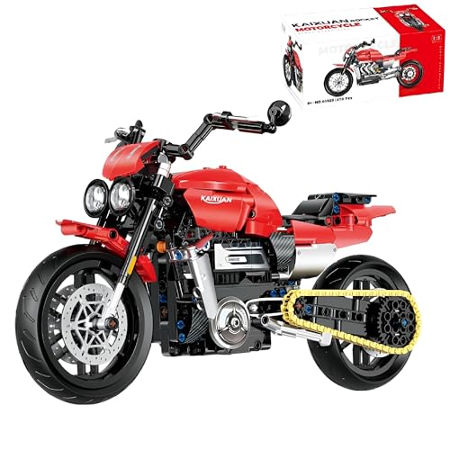 Technik Motorrad Bausteine Modell für Triumph Rocket Supermotorrad, 578 Teile Rennen Superbike Modellbausatz, Superbike Konstruktionsspielzeu für Kinder Erwachsene, Kompatibel mit großen Marken von Unativer