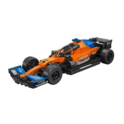 Technik Sportwagen Bausteine für Formel 1, 238 Teile Supersportwagen Bausteine Modell Bausatz, F1 Rennwagen Bausteine Klemmbausteine Auto Sammlerstück Spielzeug für Erwachsene Kinder (13014 Orange) von Unativer