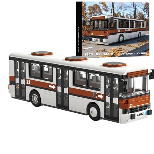 Technik Vintage City Bus Bausteine Bausatz, 522 Teile City Doppeldeckerbus Klemmbausteine Spielbausteine, Klassiker Auto Modellauto Bausatz, Ideas Geschenk für Erwachsene und Kinder (66021) von Unativer