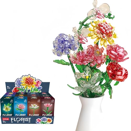 Unativer 12-in-1 Blumenstrauß Bausteine Bausatz, Rose Sonnenblume Botanische Mini Baustein Modellspielzeug für Wohnkultur, Geschenk zum Muttertag für Erwachsene, Frauen Mädchen ab 6 Jahren, 933 Teile Unativer 12-in-1 Blumenstrauß Bausteine Bausatz, Rose Sonnenblume Botanische Mini Baustein Modellspielzeug für Wohnkultur, Geschenk zum Muttertag für Erwachsene, Frauen Mädchen ab 6 Jahren, 933 Teile von Unativer