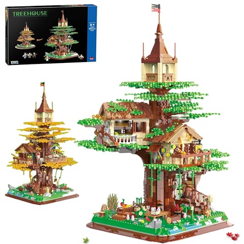 Unativer 2-in-1 Wald Baumhaus Bausteine Bausatz, 3380 Stück Mini-Steine, Kreatives Holz-Waldhaus Modell Spielzeug, Weihnachts und Geburtstagsgeschenke für Erwachsene, Mädchen und Jungen ab 12 Jahren Unativer 2-in-1 Wald Baumhaus Bausteine Bausatz, 3380 Stück Mini-Steine, Kreatives Holz-Waldhaus Modell Spielzeug, Weihnachts und Geburtstagsgeschenke für Erwachsene, Mädchen und Jungen ab 12 Jahren von Unativer