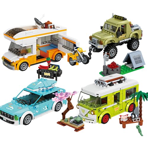 Unativer 4-in-1 Frühlings Abenteuer Camping Auto Baustein Set, 967 Teile Offroad Explorer Truck Camper Vintage Reisewagen & Urlaubsfahrzeug Bausatz für Kinder Jugendliche & Erwachsene ab 6 Jahren Unativer 4-in-1 Frühlings Abenteuer Camping Auto Baustein Set, 967 Teile Offroad Explorer Truck Camper Vintage Reisewagen & Urlaubsfahrzeug Bausatz für Kinder Jugendliche & Erwachsene ab 6 Jahren von Unativer