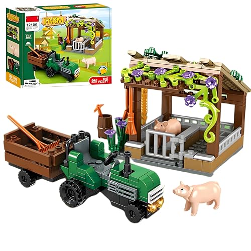 Unativer Bauernhof Bausteine Bausatz, 190 Teile Tierstall Architektur Modell Spielzeug mit Zaun & Schweinestall für Wohnkultur Pädagogisches STEM Geschenk für Kinder ab 6 Jahren Unativer Bauernhof Bausteine Bausatz, 190 Teile Tierstall Architektur Modell Spielzeug mit Zaun & Schweinestall für Wohnkultur Pädagogisches STEM Geschenk für Kinder ab 6 Jahren von Unativer