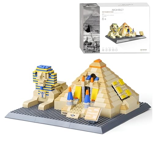 Unativer Gizeh Sphinx Architektur Bausteine ​​Set, 643 Klemmbausteine Weltberühmtes Modellbausatz, Micro MOC Klemmbausteine Bauset, Home Ornamente, Geschenke für Kinder Erwachsene (4210) von Unativer