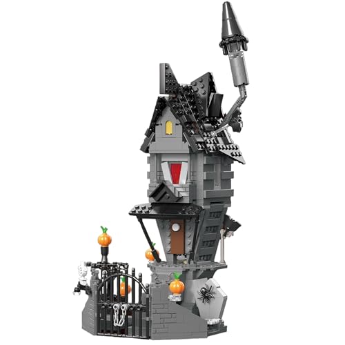 Unativer Halloween Spukschloss Bauset, 581 Teile Kürbis Grusel Bausteinmodell mit Geistern & Skeletten, Kreatives Konstruktionsspielzeug für Kinder & Erwachsene ab 6 Jahren, Deko für Zuhause & Büro Unativer Halloween Spukschloss Bauset, 581 Teile Kürbis Grusel Bausteinmodell mit Geistern & Skeletten, Kreatives Konstruktionsspielzeug für Kinder & Erwachsene ab 6 Jahren, Deko für Zuhause & Büro von Unativer