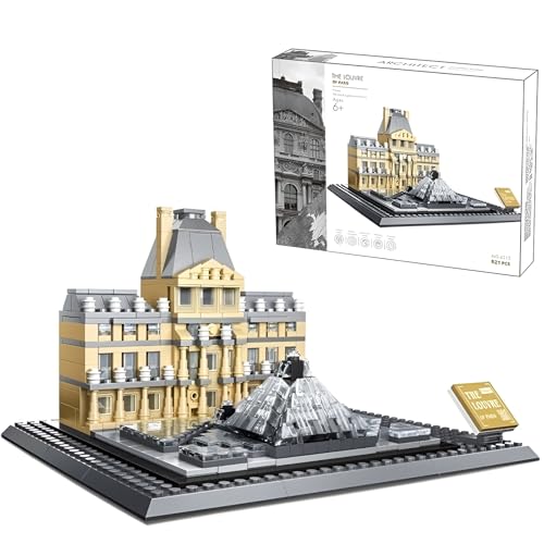 Unativer Louvre Architektur Bausteine ​​Set, 821 Klemmbausteine Weltberühmte Museen Modellbausatz, Micro MOC Klemmbausteine Bauset, Home Ornamente, Geschenke für Kinder Erwachsene(4213) von Unativer